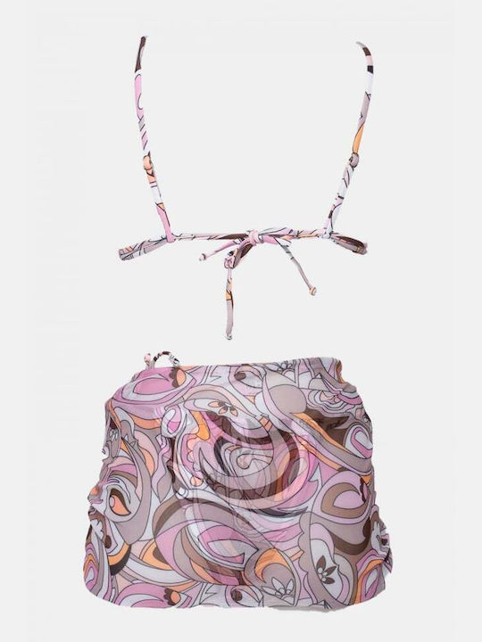Set Bikini 3 Τεμαχίων Τριγωνάκι Ροζ