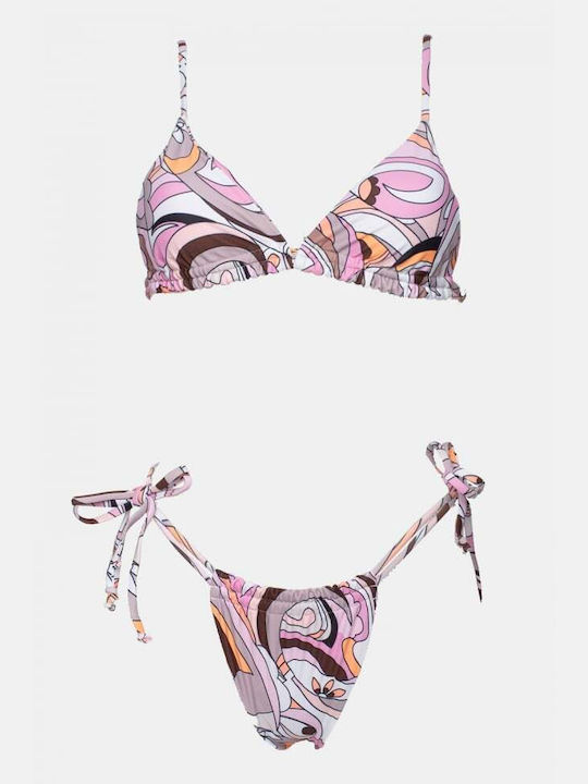 Set Bikini 3 Τεμαχίων Τριγωνάκι Ροζ