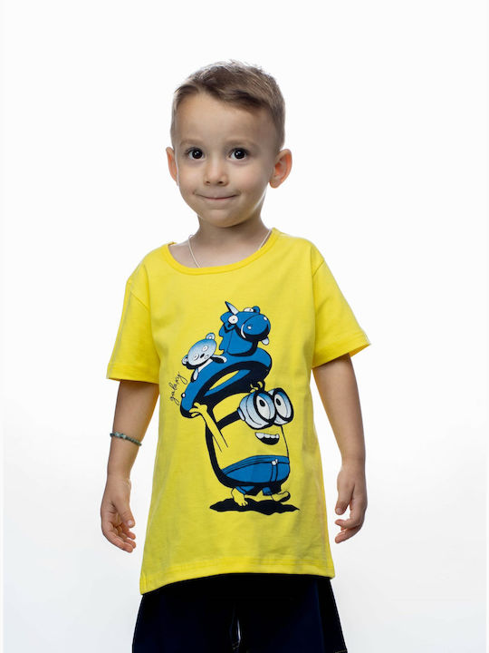 Galaxy Kids Pajamas Summer Cotton Yellow