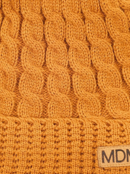 Beanie Cap with Braid Yellow