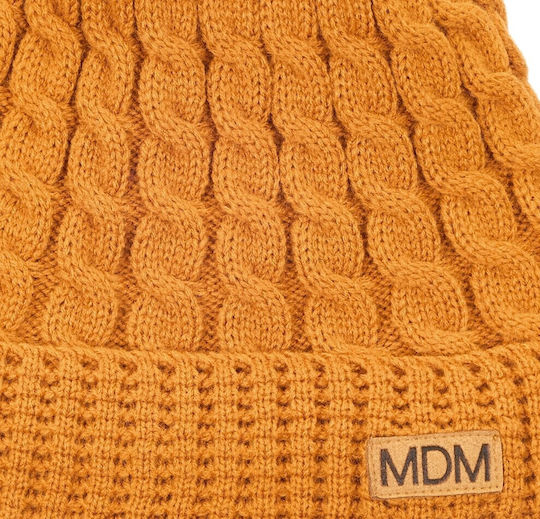 Beanie Männer Beanie mit Strickmuster in Gelb Farbe