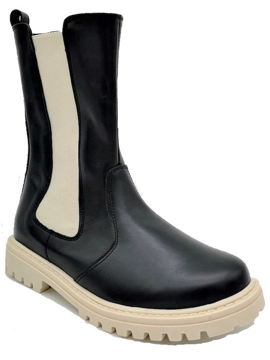 Ricco Mondo Kids Leather Chelsea Boots Black