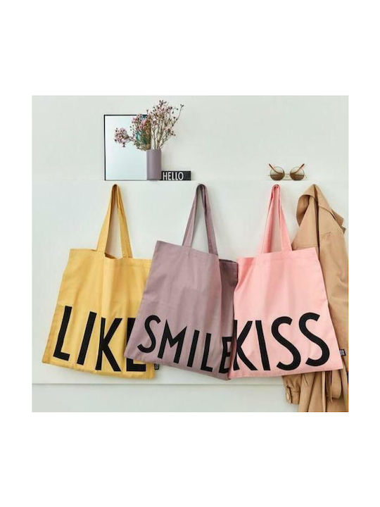 Design Letters Cotton Shopping Bag Yellow
