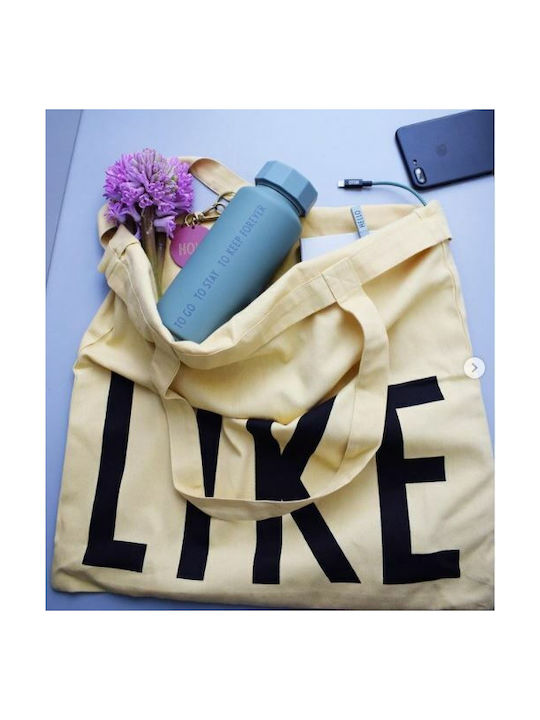 Design Letters Bumbac Shopping Bag Yellow