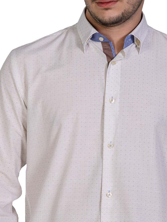 Dash&Dot Men's Shirt Long Sleeve Cotton White