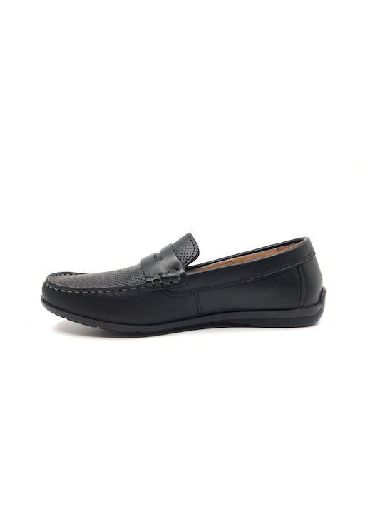 Imac Men's Leather Loafers Black