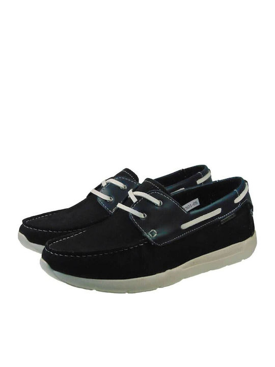 Leder Herren Mokassins in Blau Farbe