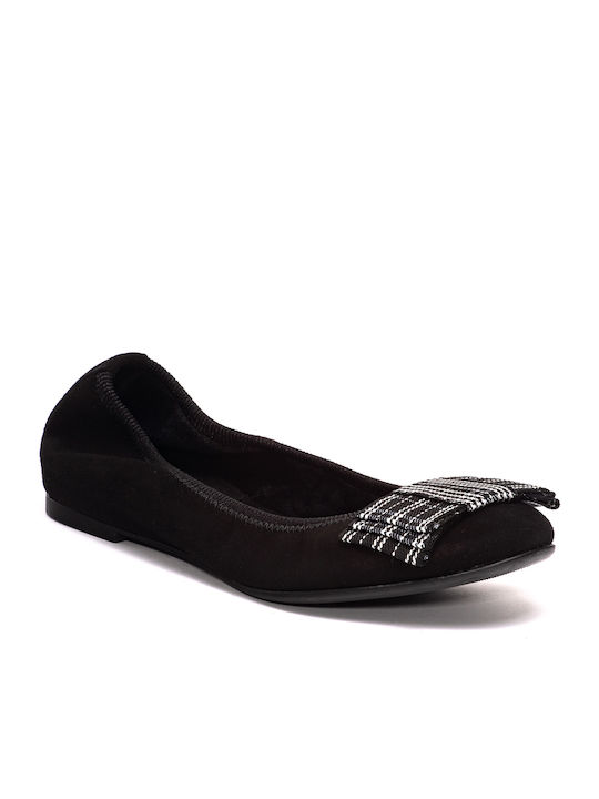 Frau Wildleder Damen Ballerinas in Schwarz Farbe