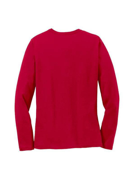 Takeposition Women's Athletic Blouse Long Sleeve Red