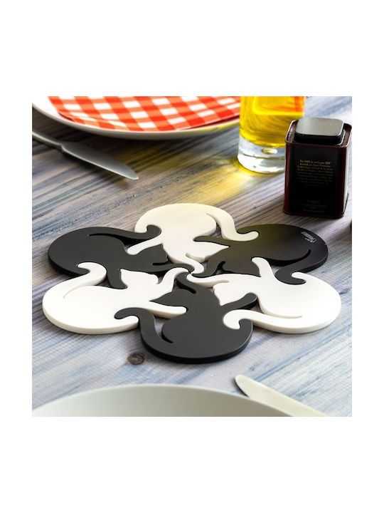 Pylones Coaster Plastic Black 9.5x11cm 6pcs