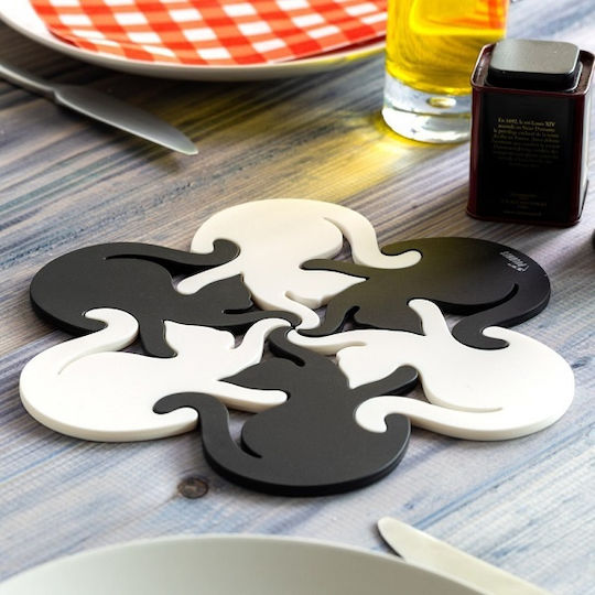 Pylones Coaster Plastic Black 9.5x11cm 6pcs