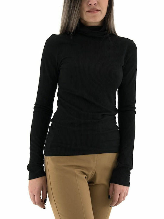 Women's Blouse Long Sleeve Turtleneck Black