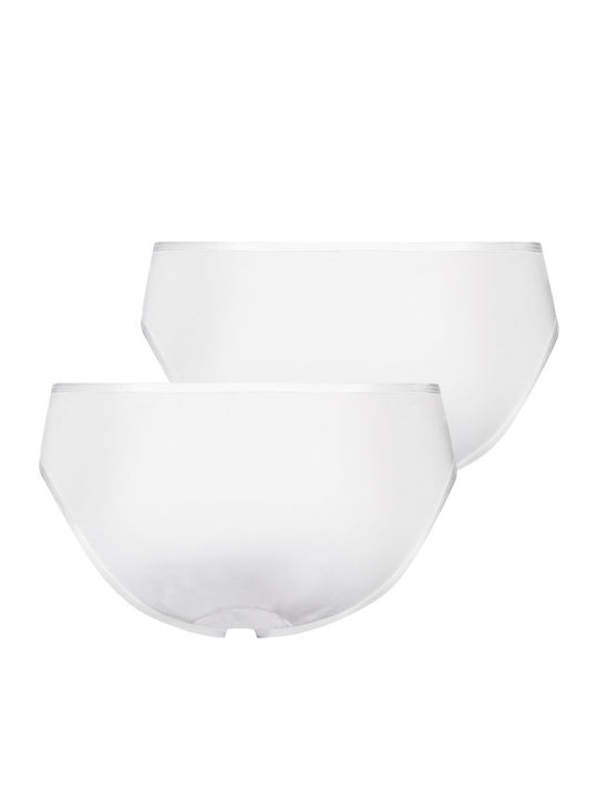 Angie Γυναικεία Slip 2Pack με Δαντέλα Λευκά
