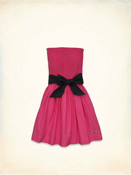 Hollister Sommer Mini Kleid mit Rüschen Rosa