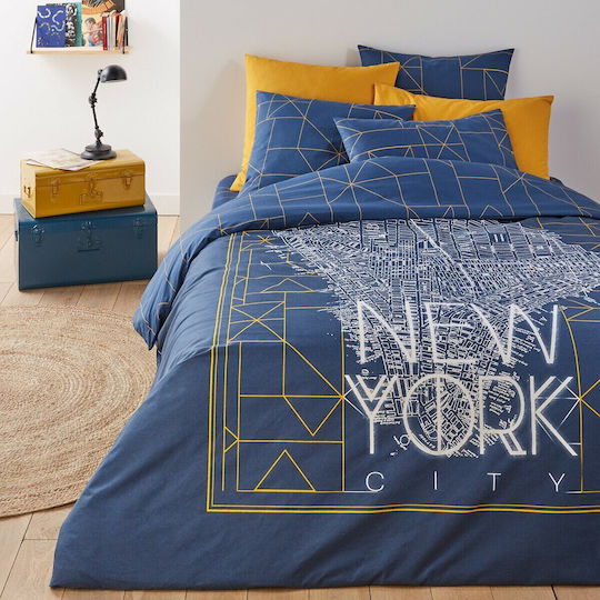 So'Home Παπλωματοθήκη Βαμβακερή Μονή 140x200 Μπλε