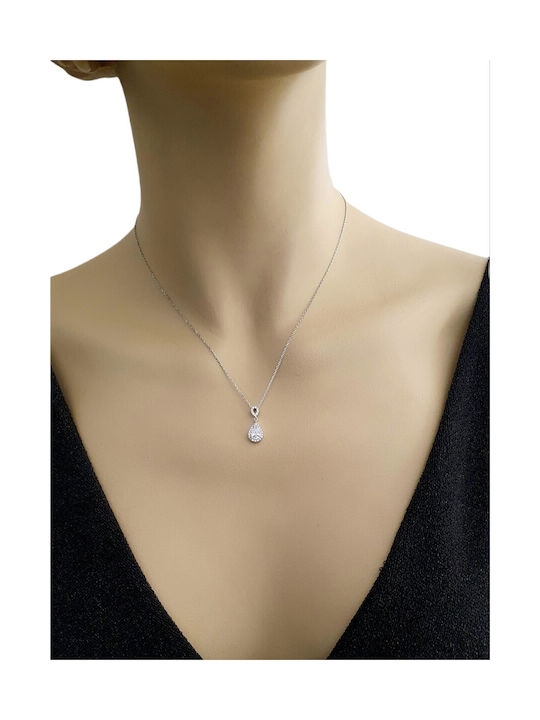 Papadopoulos Gold Necklace with design Tear from White Gold 14K