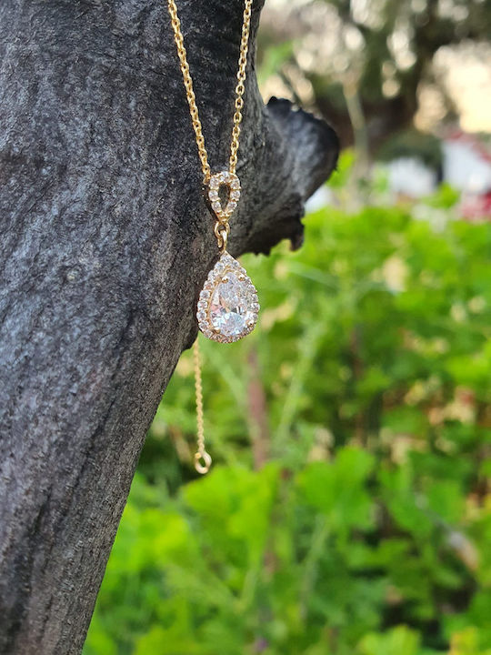 Papadopoulos Gold Колие с дизайн Сълза от Злато 14K