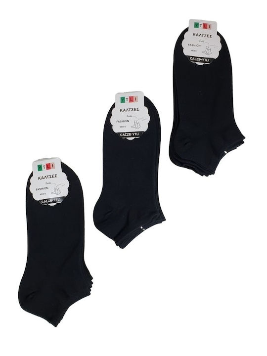 Senses Ανδρικές Κάλτσες Μαύρες 3Pack