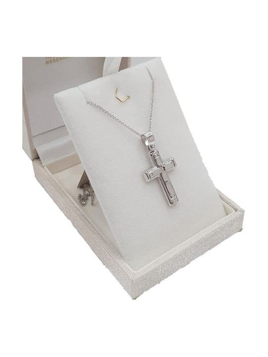 Papadopoulos Gold Women's White Gold Cross 14K with the Crucified