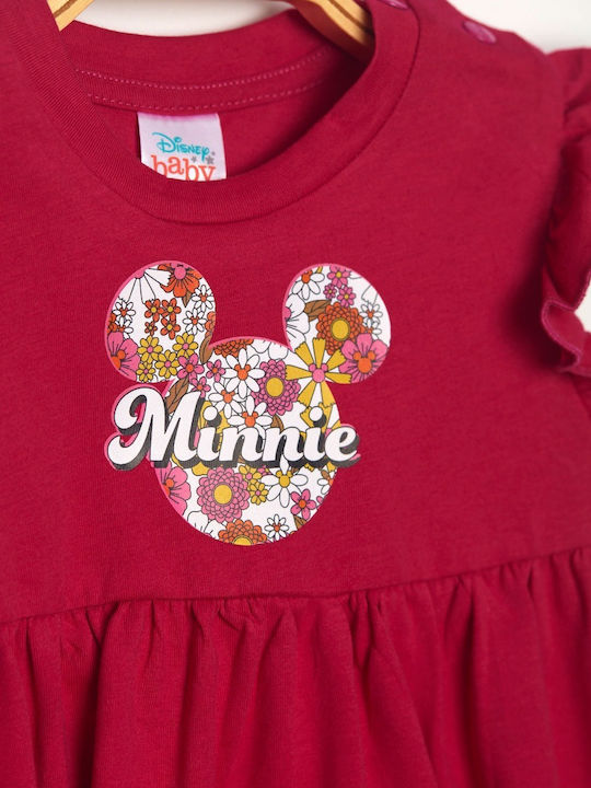 Minnie Παιδικό Φόρεμα Αμάνικο Φούξια