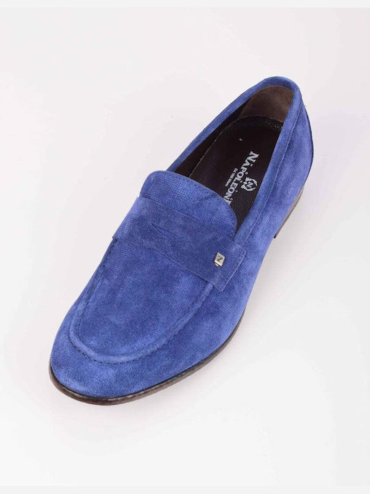 Monte Napoleone Men's Suede Loafers Purple