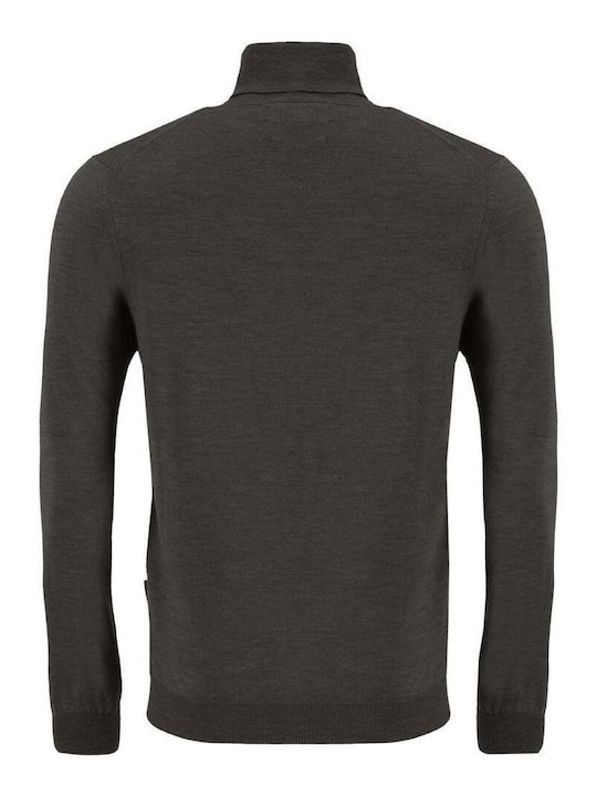 Fynch Hatton Herren Langarm-Pullover Rollkragen Schwarz