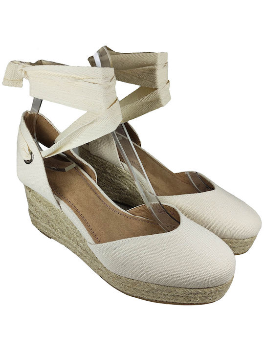 Alta Moda Anatomische Damenplattformen im Espadrilles-Stil Beige