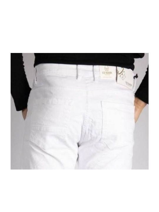 Senior Men's Jeans Pants in Slim Fit White