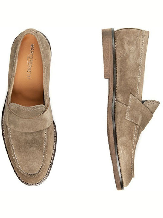 Marco Ferretti Men's Leather Loafers Beige