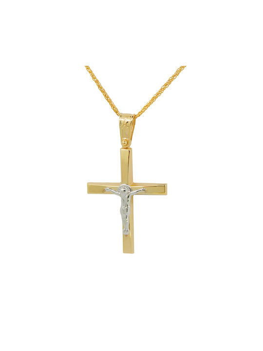 Anorado Men's Gold Cross 14K