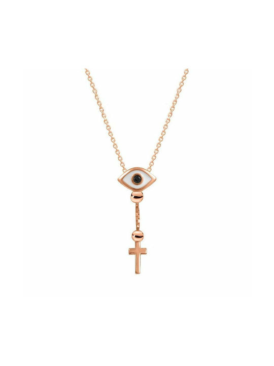 Amor Amor Cross from Rose Gold Plated Silver with Chain