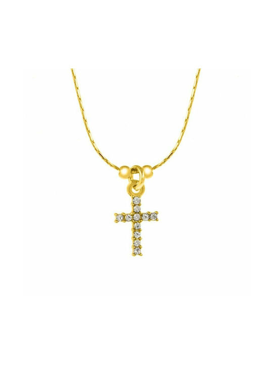 Amor Amor Cross from Gold Plated Silver with Chain