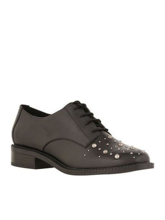 Leder Damen Oxfords in Schwarz Farbe