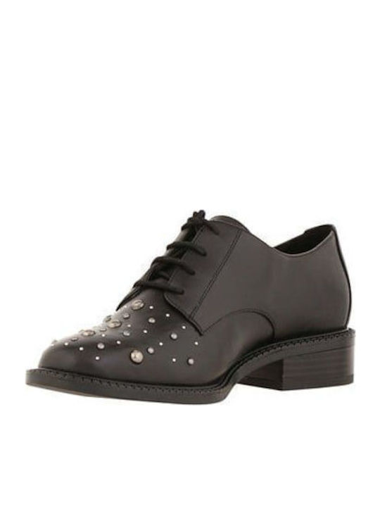 Leder Damen Oxfords in Schwarz Farbe