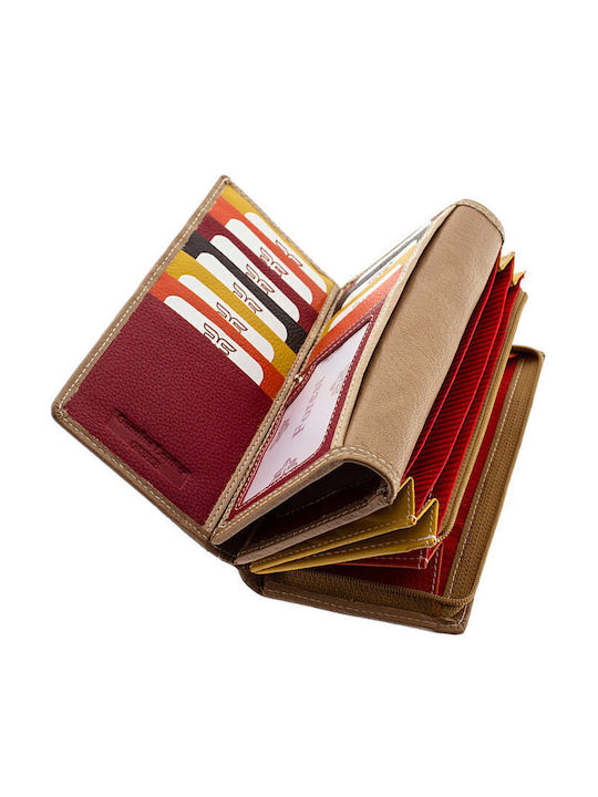 Large Leather Women's Wallet Classic Beige