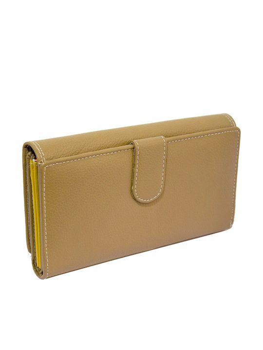 Large Leather Women's Wallet Classic Beige