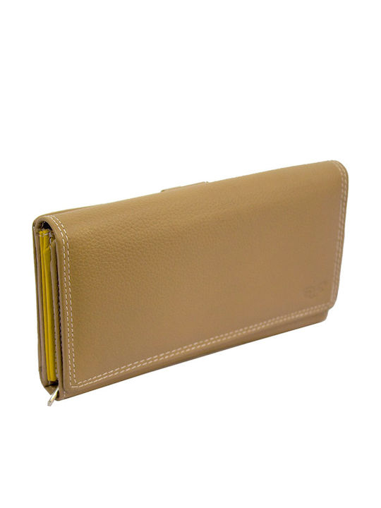 Large Leather Women's Wallet Classic Beige