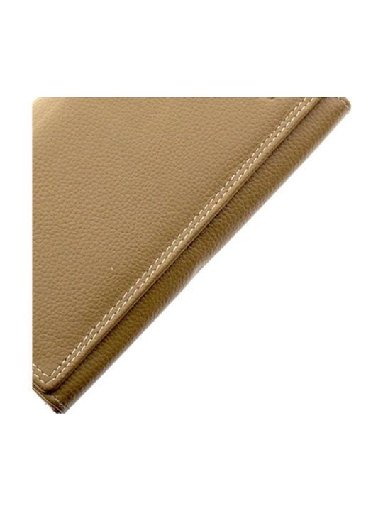 Large Leather Women's Wallet Classic Beige