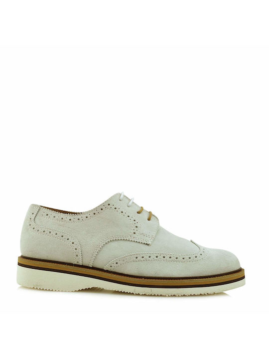 Aris Tsoubos Men's Leather Oxfords White