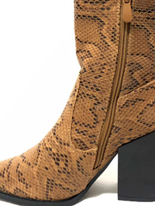 Queen Accessories Γυναικείες Μπότες με Ψηλό Τακούνι Ταμπά