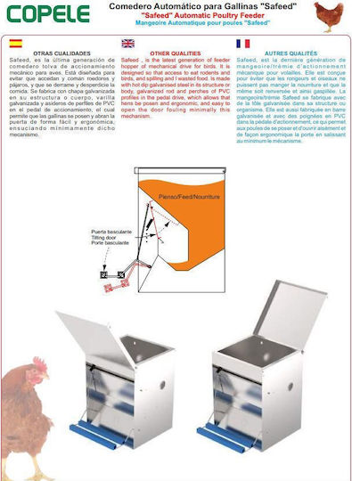 Copele Automatic Metal Feeder for Chickens and Poultry 41cm.
