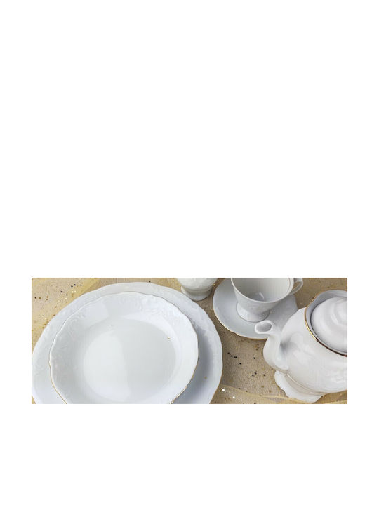 Kristoff Tea Set with Cup Porcelain in White Color 27pcs