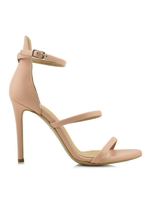 Aris Tsoubos Leather Women's Sandals Pink