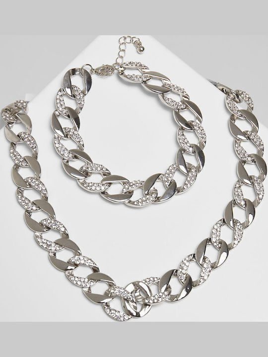 Urban Classics Set Silberne Ketten Hand