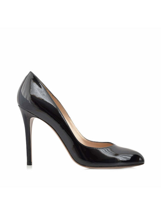 Aris Tsoubos Patent Leather Stiletto Black High Heels