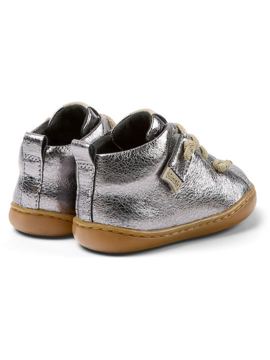 Peu Cami Leather Kids Boots with Laces Gray