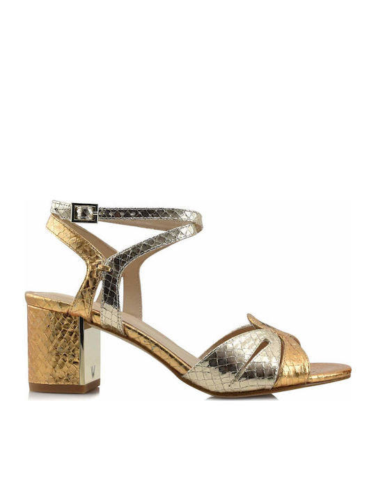 Leder Sandalen Gold
