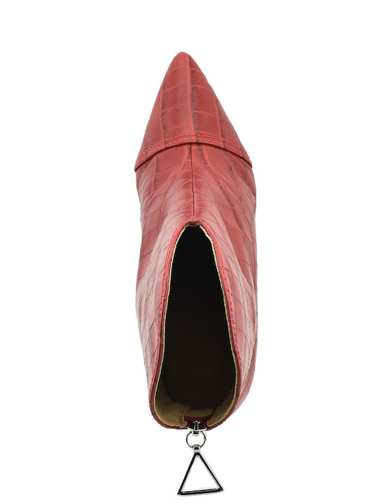 Leather Women's Ankle Boots Red