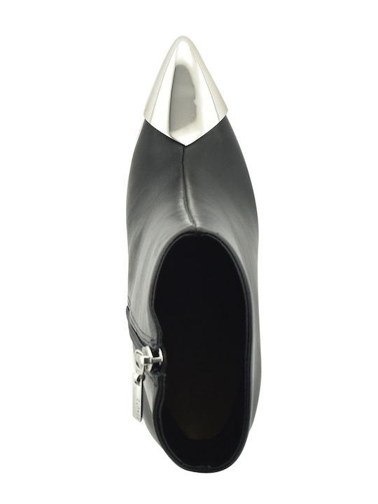 Leder Stiefeletten Damen Schwarz