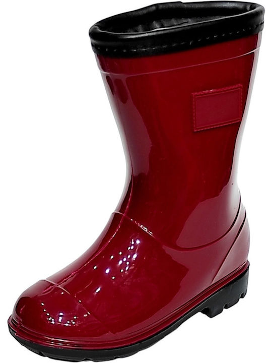 Kids Wellies with Internal Lining Burgundy
